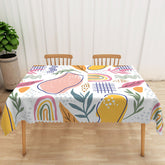 Lofaris Cute and Fresh Tablecloth with Lovely Earth Tone Abstract Pattern for Modern Natural Dining Decor
